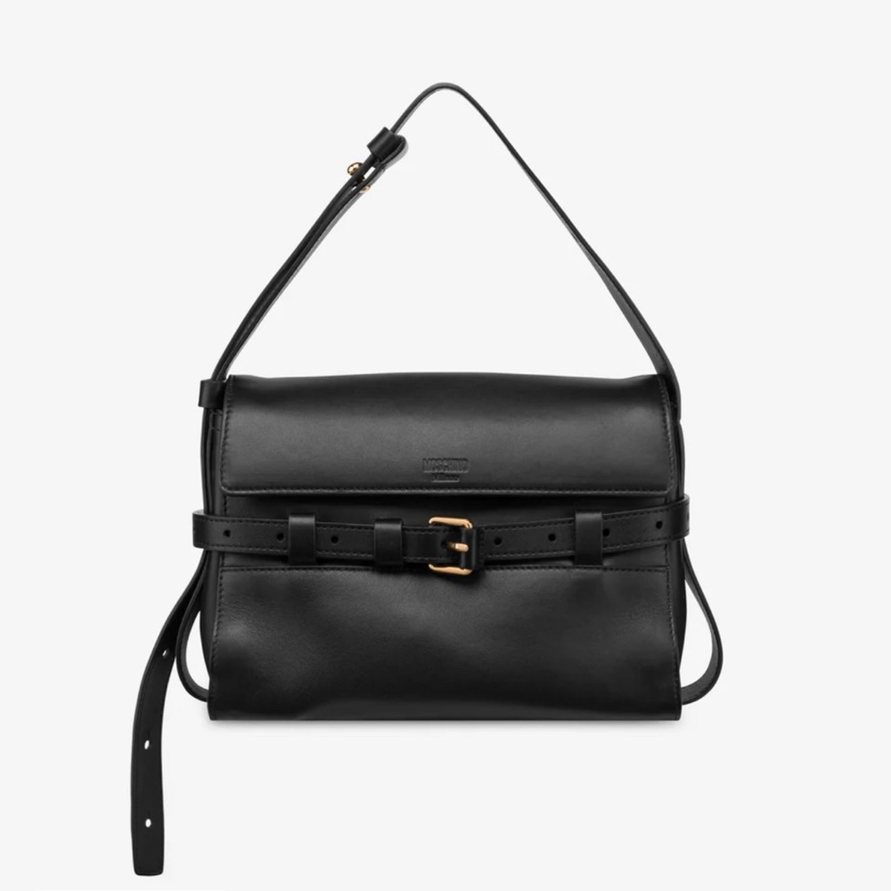 Moschino Tie Me Leather Shoulder Crossbody Bag